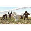 Gorillas with Thinker Sculpture