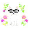 Chat avec fleur