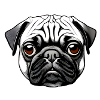 Pug Design Motif d’impression graphique