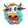 Caricatura colorata della mucca