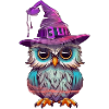 Owl witch with hat