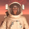 Chimpanzee in spacesuit on Mars