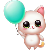 Katze mit Ballon