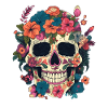 Skull composed of flower