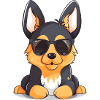 German Shepherd puppy with sunglasses