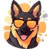 German Shepherd with sunglasses