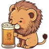 Sweet Little Lion with Beer
