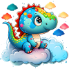Dinosaur Baby Child Rainbow Gift