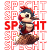 Niedlicher Specht Buntspecht Vogel Illustration