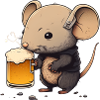 Little sweet mouse with beer
