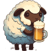 Little cute sheep with beer