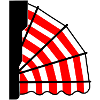 Marquis awnings red white striped