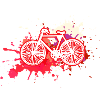 Vélo,peinture, illustration, aquarelle,rouge
