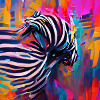 Abstract Rushing Zebra