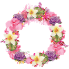 empty,flowers,floral wreath,illustration