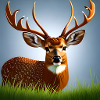 Cerf dans l'herbe