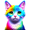 Chat arc-en-ciel