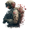 Soldat avec des fleurs