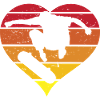Skateboard retro heart