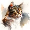Cute Cat Kitten Aquarell