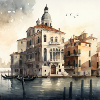 Venice Aquarell Gondolas