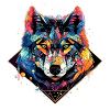 Neon - Wolf - Crystal Polygon - pos