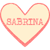 Sabrina Surname First Name Pink Sugar Heart