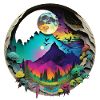 Imaginative Neon Mountains – Landscape Art