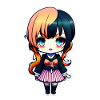 Nettes Chibi-Mädchen, süßer Chibi-Aufkleber