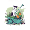 Aki the gardener cat