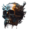 A robot pirate skull