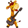 Giraffe mit Gitarre