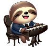 Faultier am Klavier