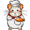 Hamster as cook and baker with bowl in 8 bit
