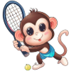 Tennis playing monkey