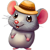 Śliczna mysz z kapeluszem