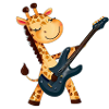 Giraffe mit Gitarre