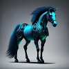 Blue Cyborg Horse
