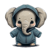 Babyelefant mit Hoodie