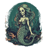 Comic Ghoul Zombie Mermaid - Motif effrayant