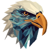 Stylized, geometric eagle