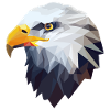 Stylized, geometric eagle