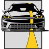 Black Car Yellow Stripe