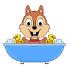 EICHHÖRNCHEN - BADEWANNE - TIER - TIERISCH