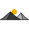 Mountain peaks under the sun