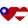 Taiwan Austria Flag Heart