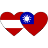 Austria Taiwan Flag Heart