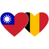 Taiwan Belgium Flag Heart