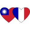 Taiwan France Flag Heart