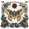 Mystical moth with magical herbarium